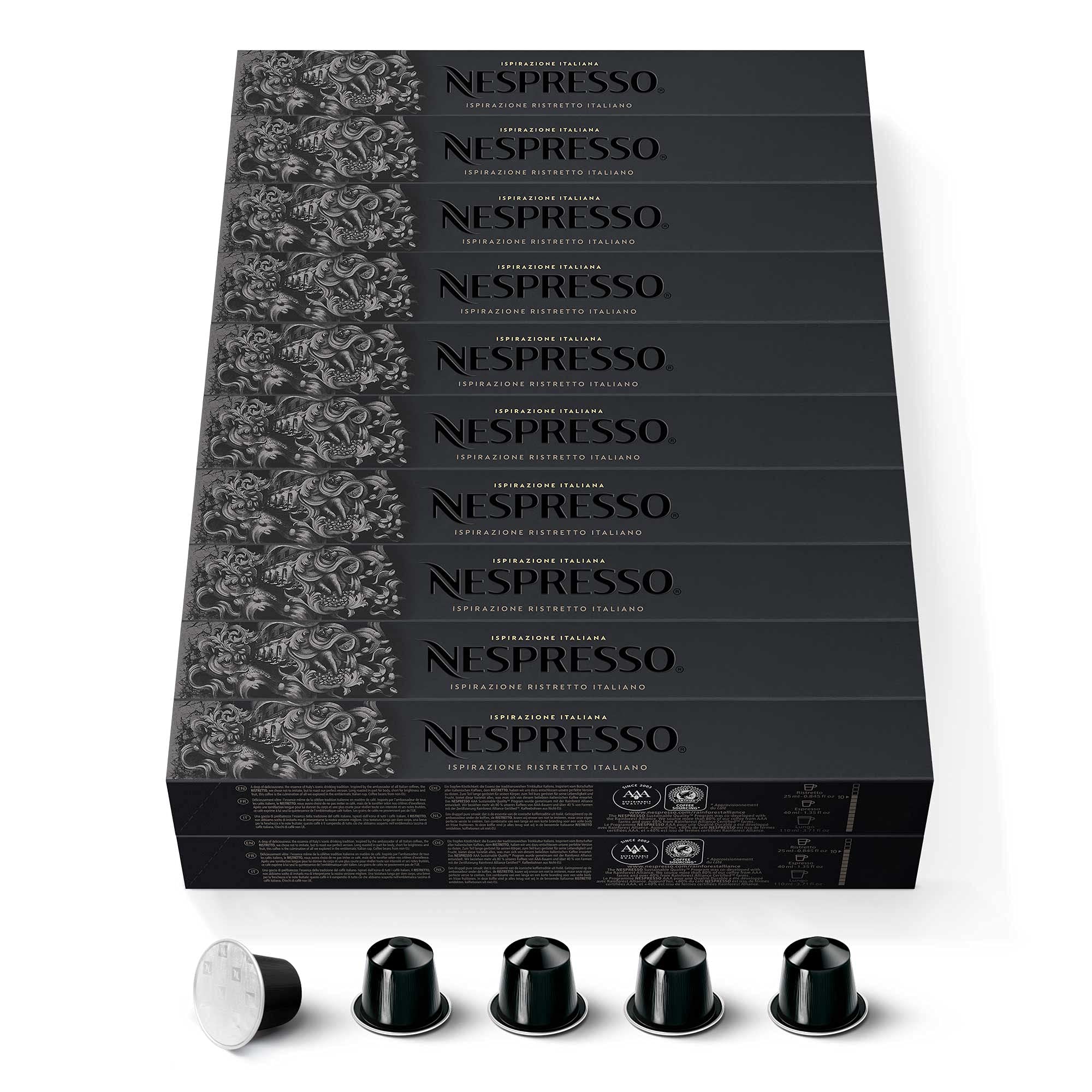 Nespresso Original – Bundle 200 Capsules de Café Ristretto – Intensité 10 – Pour Ristretto & Espresso – (20 étuis de 10)