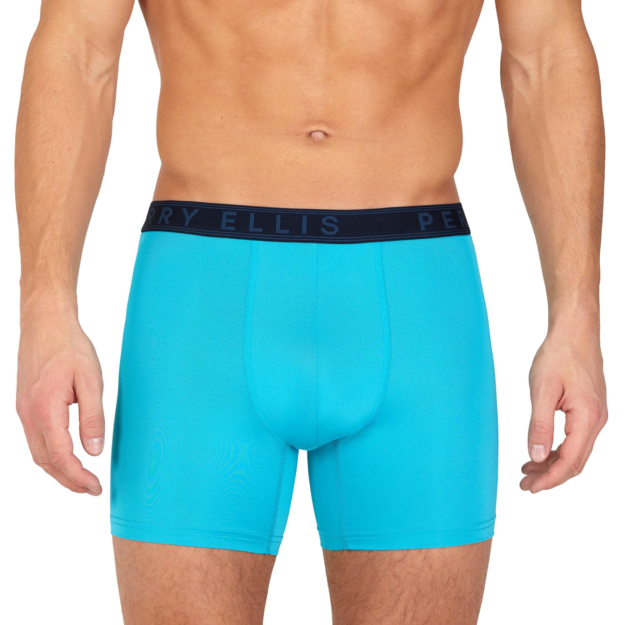 Perry Ellis 6-Pack Microfiber Boxer Briefs Soft Stretch Fabric with Supportive Fit Boxer Corti Uomo (Pacco da 6)