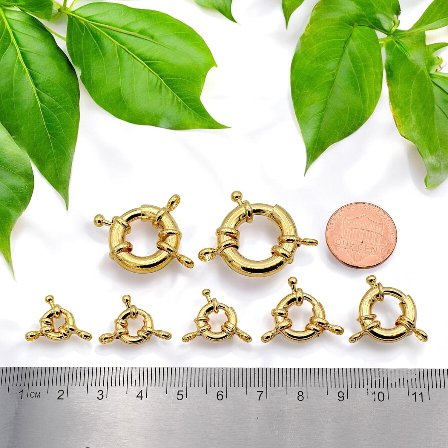 Spring Ring Clasps Gold Filled Alternative Findings 18K, Assorted Sizes 9mm–21mm – Hypoallergenic Tarnish-Resistant Jewelry Closures for Necklaces & Bracelets – DIY Findings (GF0403H-13mm-25 PCs)
