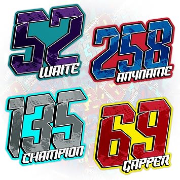 Custom Racing Graphics Sticker Personalized Name Number Motocross Decal