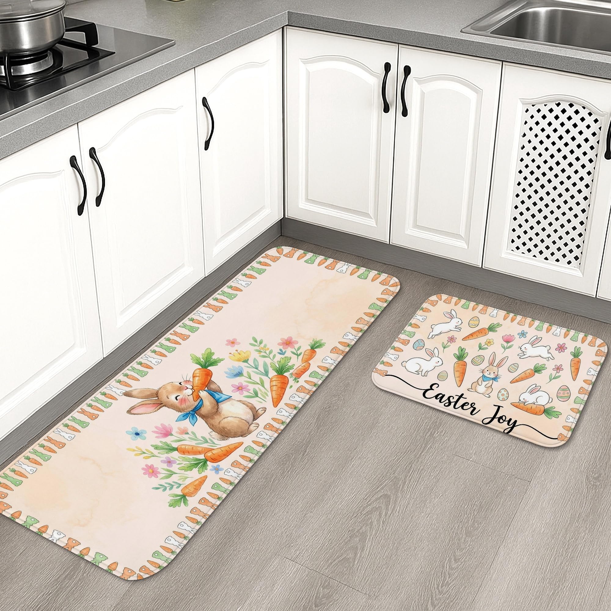 Tapis de cuisine lapin de Pâques pour décorer votre évier de maison