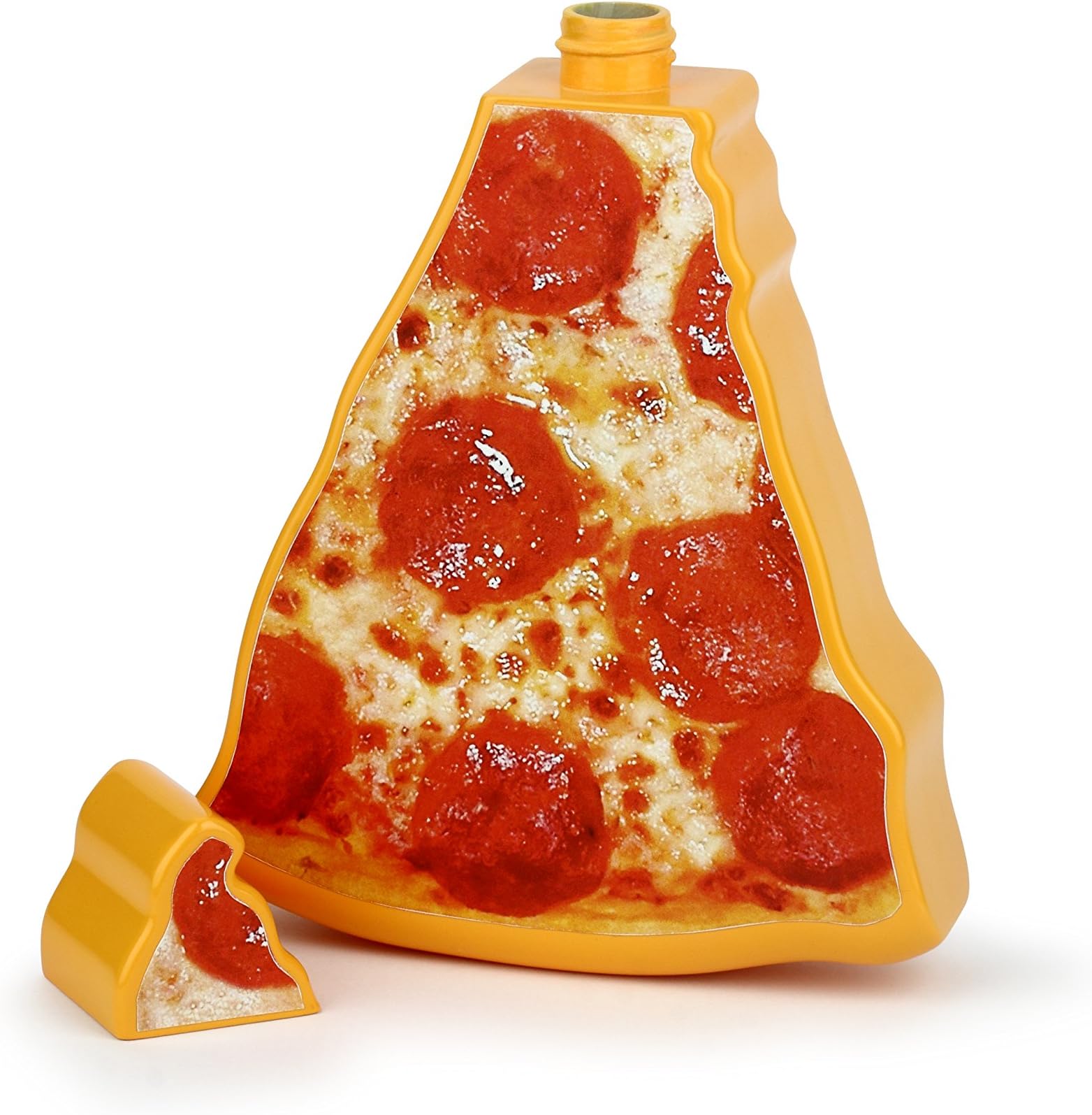 Barbuzzo Sippin Slice On-the-Go Drinking Bottle - 16 Ounce Portable Pizza Shaped Hydration Sports Bottle - Large Pizza Flask and Beverage Container - Great Gag Gift - Perfect for Pizza Lovers