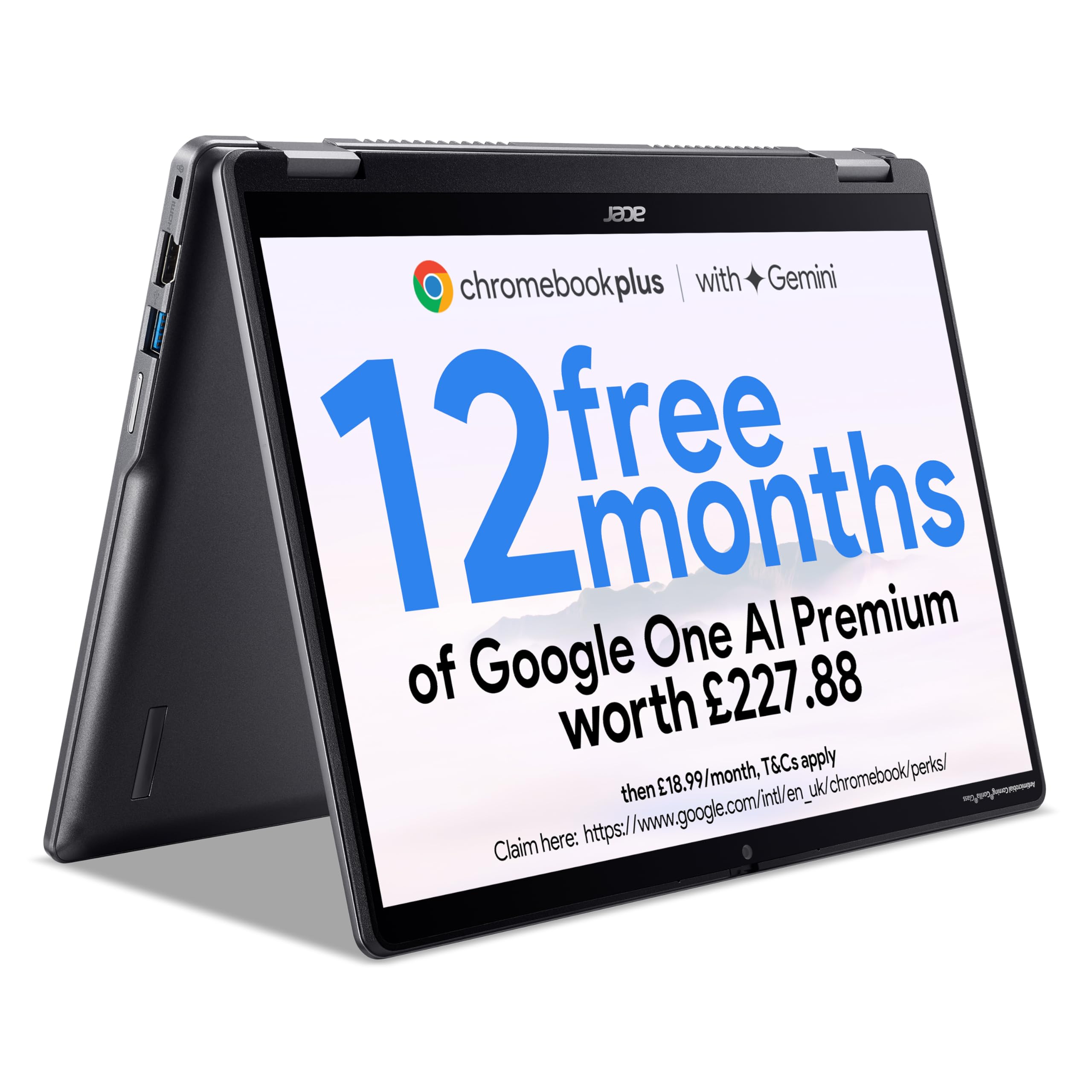 Acer Chromebook Plus Spin 514 CP514-4HN Convertible Laptop - Intel