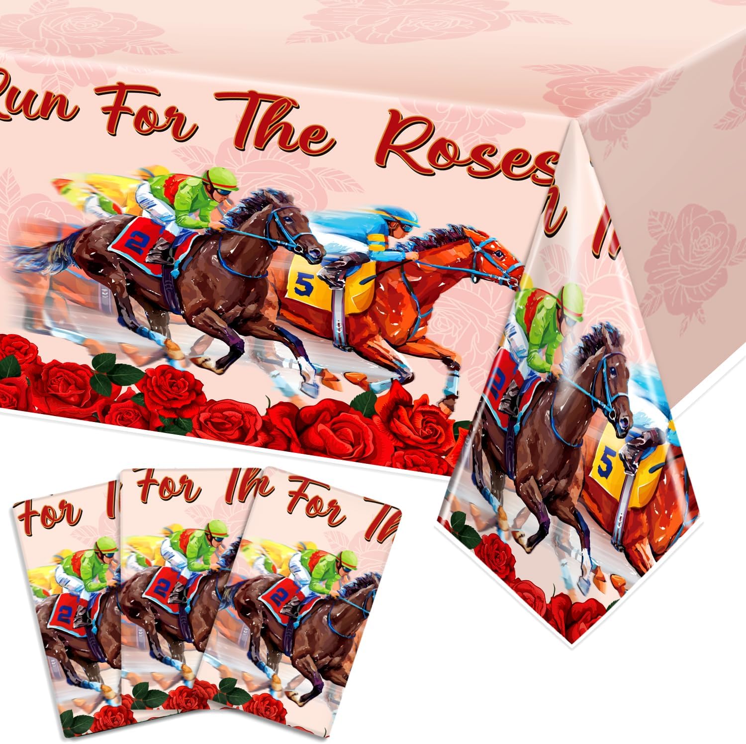 3Pcs Derby Tablecloth Derby Decorations Disposable Derby