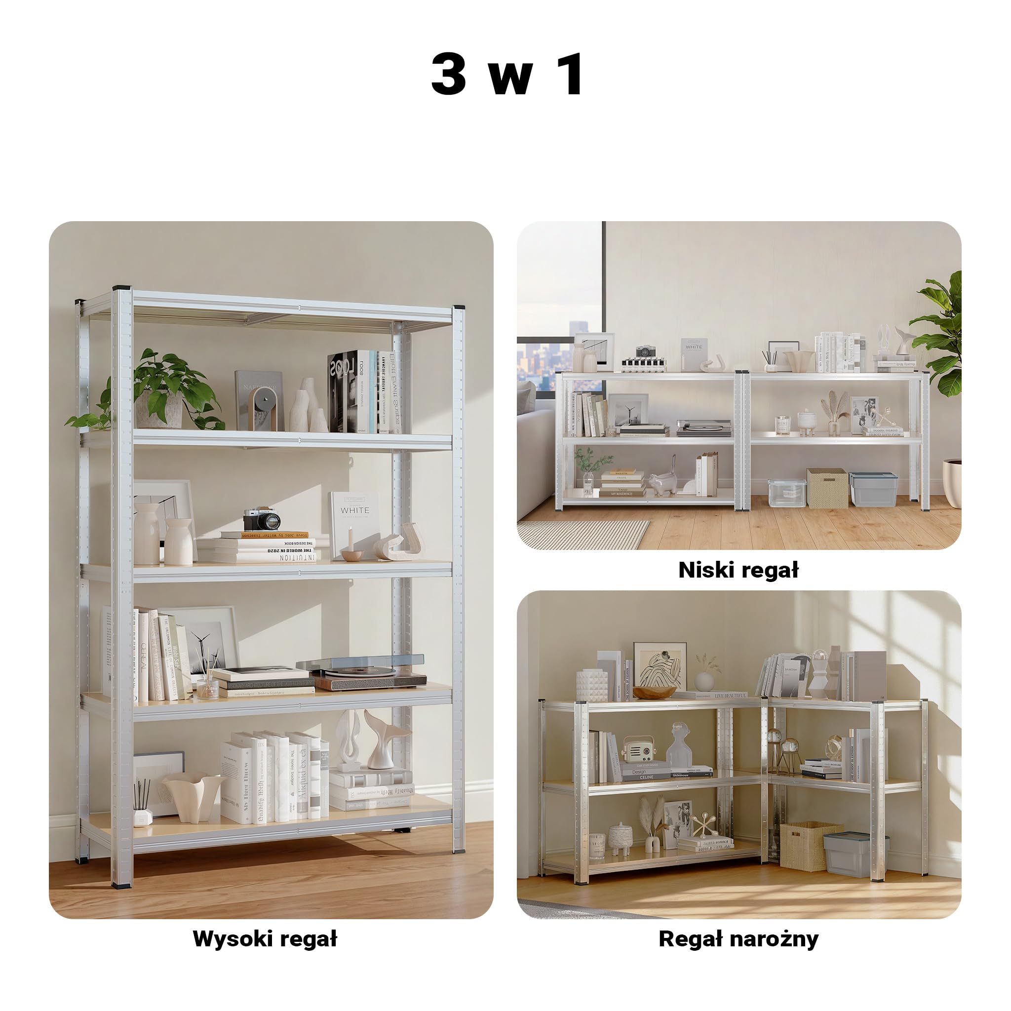 Wiltec Regał magazynowy 120x40x180cm, obciążenie całkowite 875kg, moduł wtykowy z ocynkowanej stali, stojak z 5 półkami, mebel warsztatowy