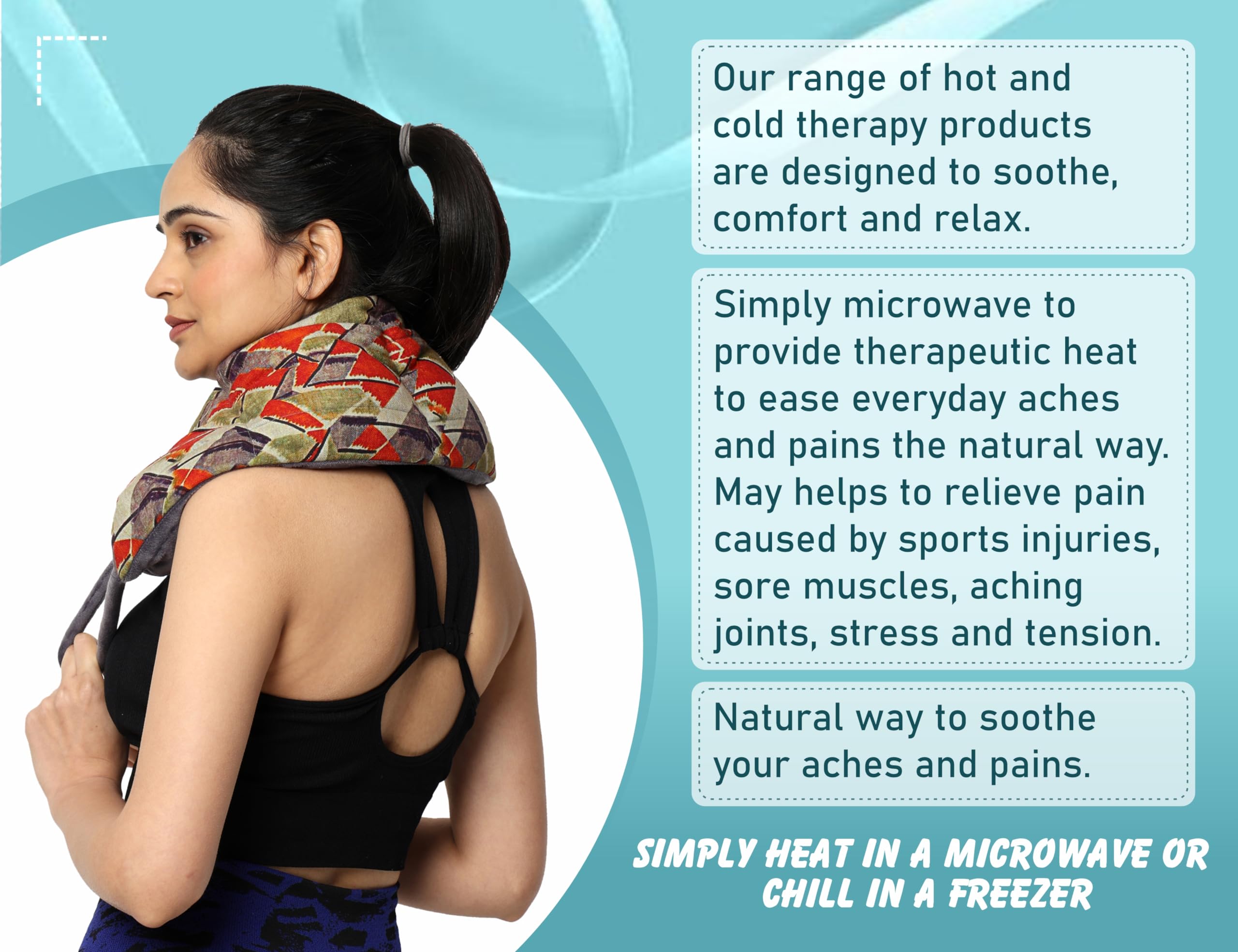 Gordon Microwave Heating Pad for Back Pain Relief with Moist Heat, Microwavable Heated Wrap for Full Back, Stomach Cramps, Shoulder and Neck, Leg Support Cold Therapy-Lavender Scented (Liberty)