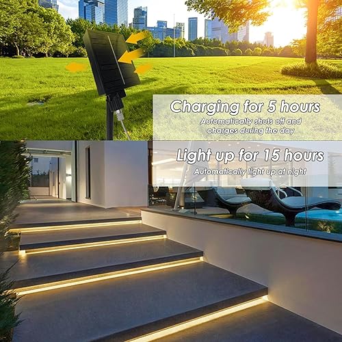 Miniatura 4 de Cuerda de luces LED de 196 pies, 600 luces LED para exteriores, impermeable, con control remoto, 196.9 ft, funciona con energía solar, 8 modos, luz