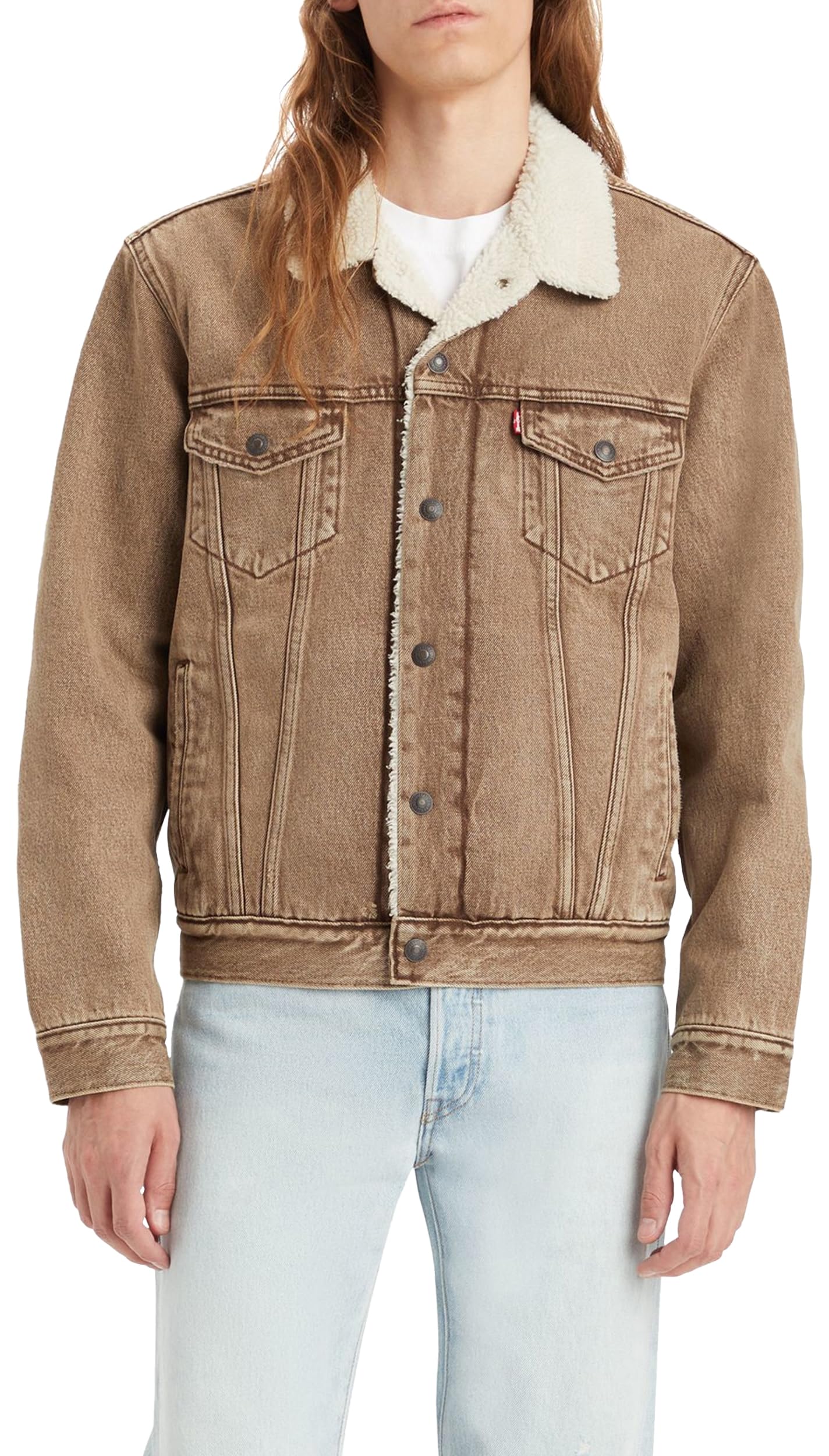 Levi's Men's Type 3 Sherpa Trucker Denim Jacket, Breakfast Sandwich, XS