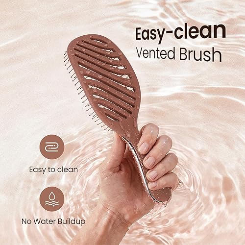 Miniatura 4 de AIMIKE Cepillo desenredante, cepillo para cabello ventilado y seco con cerdas suaves, cepillo desenredante sin dolor que afloja los enredos