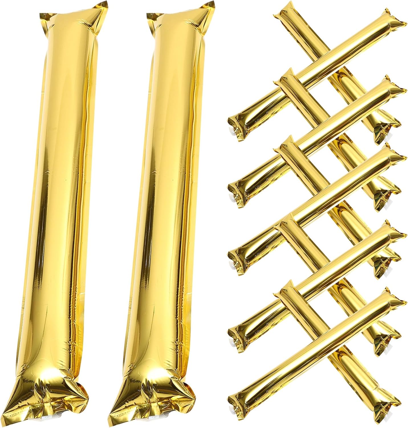 Didiseaon 24 Pcs Inflatable Cheering Sticks Thunder Sticks Gold Party Noise Makers for Sports Events Concerts and Games