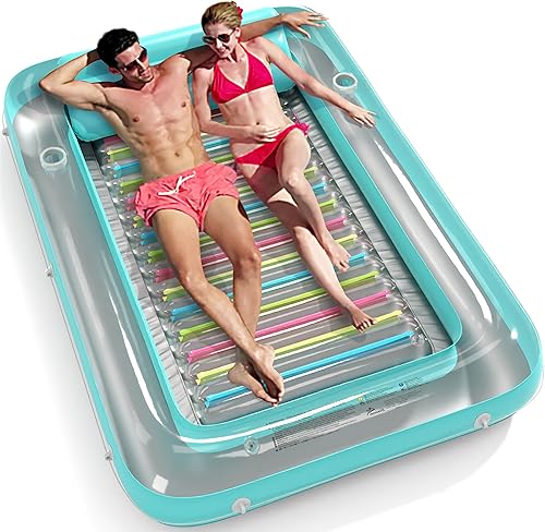 Miniatura 19 de Flotador inflable para piscina de bronceado Jasonwell 4 en 1 - Bañera de sol para tomar el sol en la piscina, balsa flotante para piscina infantil