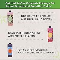 Vista 2 de Kit de nutrientes hidropónicos: cultiva, florece, micro alimento para plantas para cultivar verduras, frutas, flores, hierbas para suelo