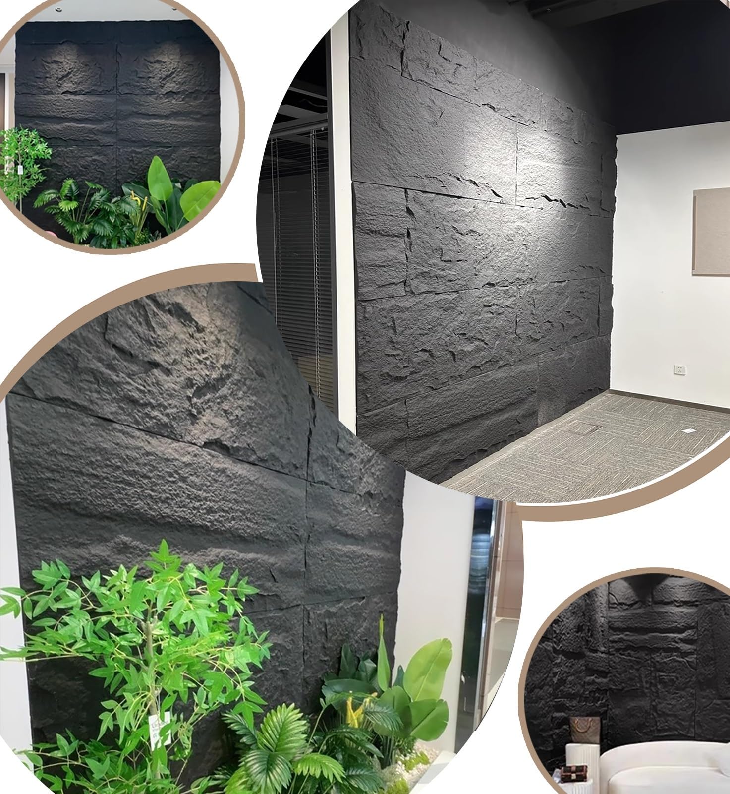 Pannelli di parete 3D per la decorazione della parete interna, Rivestimento murale dell'impiallacciatura di pietra, Rivestimento del fondale del camino, Rivestimento della parete esterna