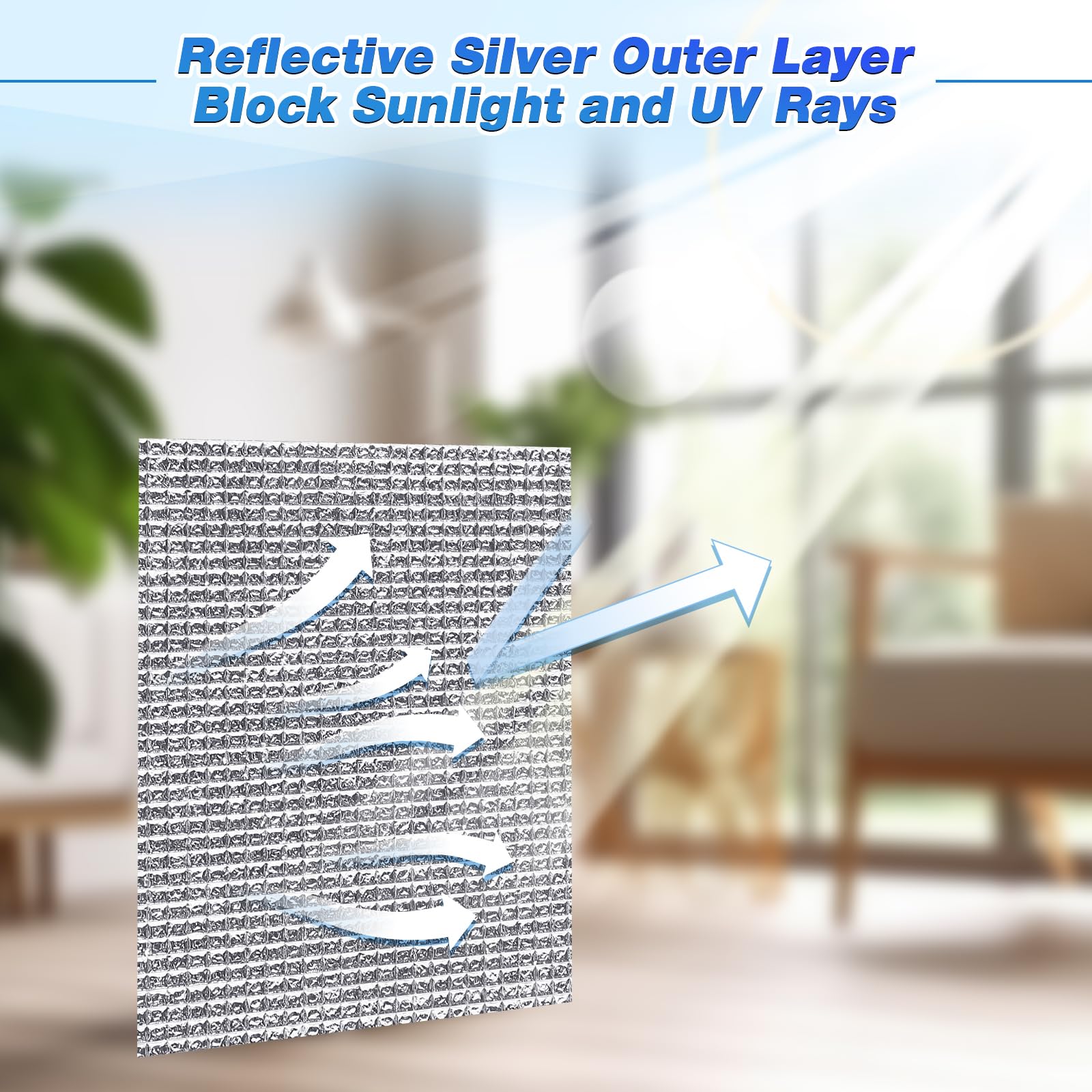 Frienda Cubierta de persiana Opaca para Puerta de Caravana, Rollo de Aislamiento Reflectante, Rollo de lámina de Aluminio, Kit de Aislamiento de Ventana para Caravana, Garaje, Techo, Puerta, Ventana