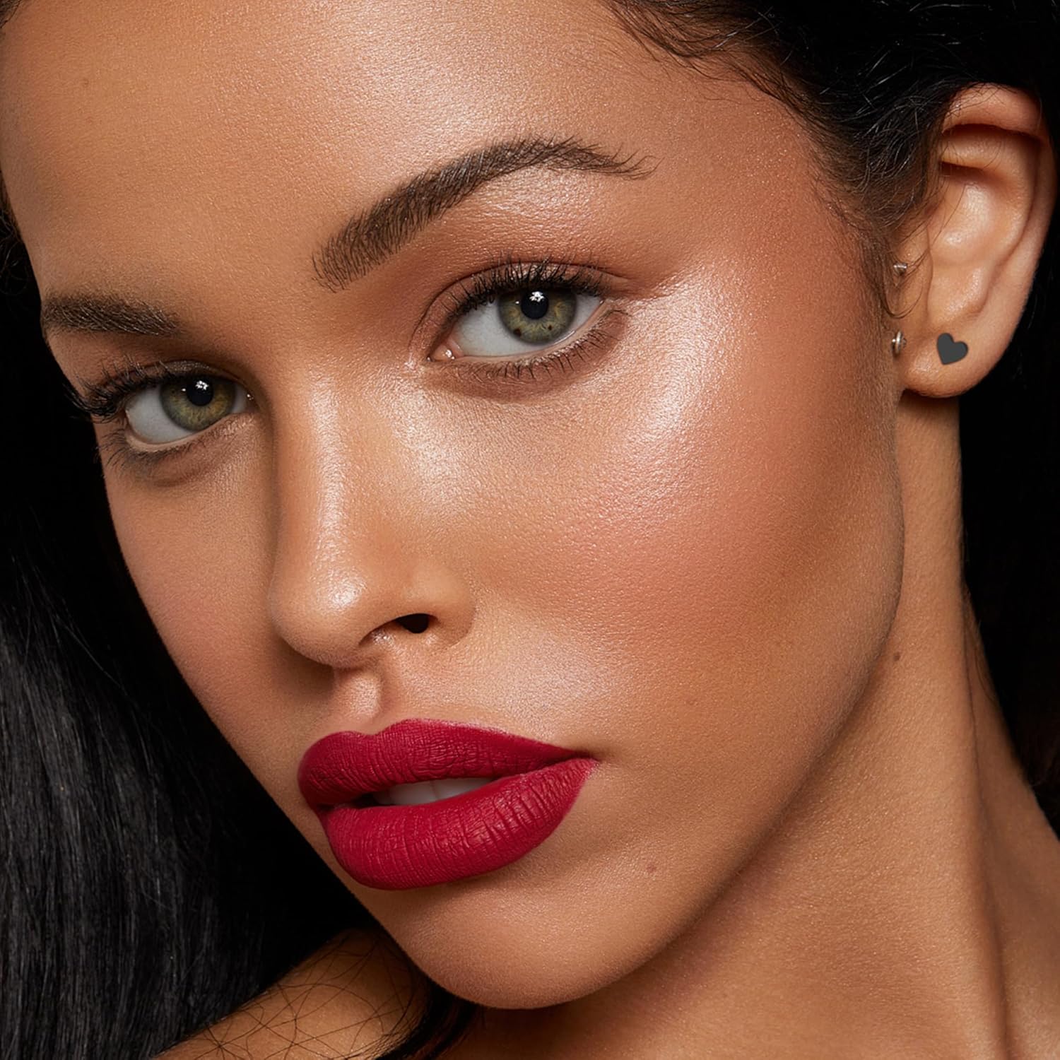 ZDE Women Flat Back Heart Earrings Non-Nickel Star Earrings Titanium Hypoallergenic Cartilage Moon Earrings Stud for Sensitive Ears Simple Classic 5mm Flat Stud Earring - Image 6