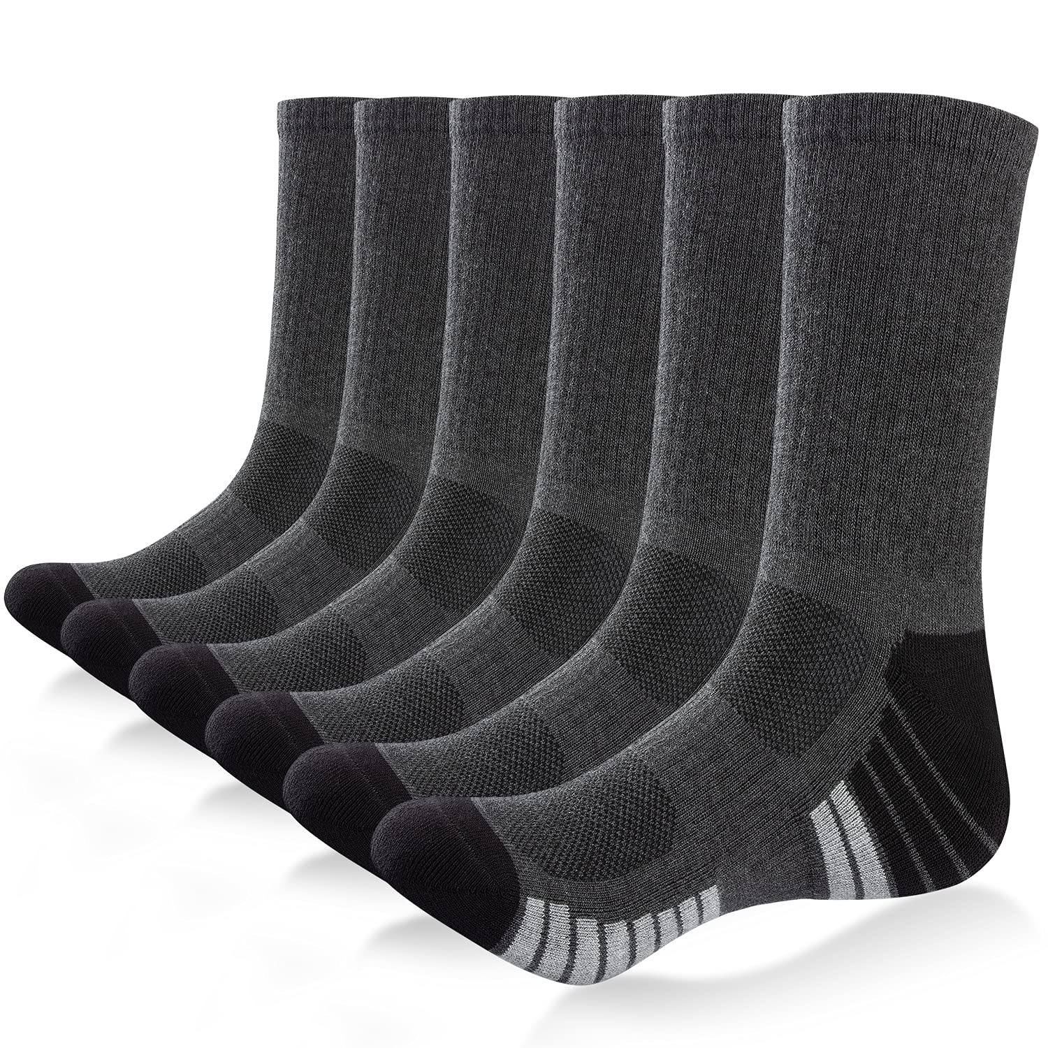 RUIXUE Mens Thermal Socks Thick Warm Winter Socks, Breathable Walking Crew Sock Outdoor Multi Performance Sock for Hiking Trekking Running (5 Pairs/6 Pairs)