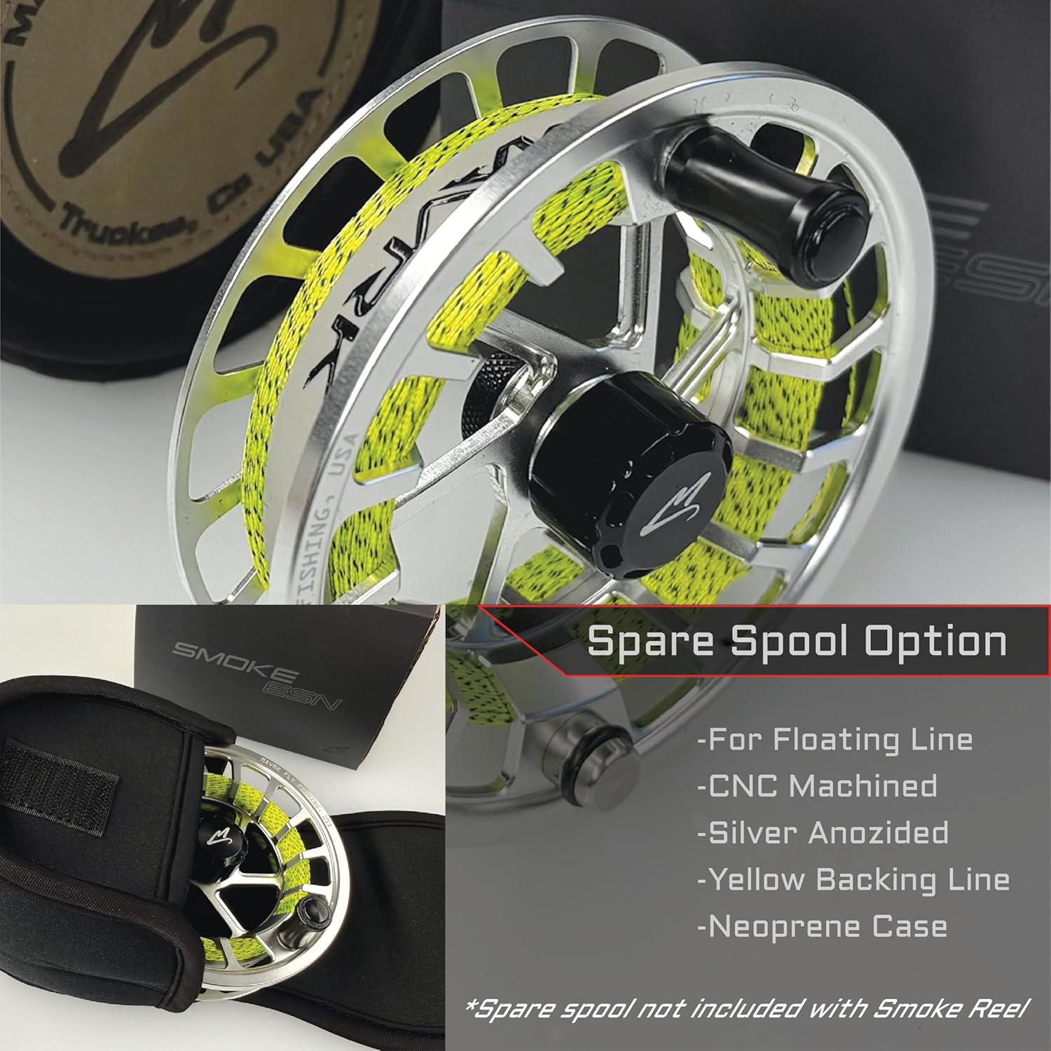 Mavrk USA Fly Fishing Reel | Large Arbor Closed Cage & Micro Reels | Euro Nymph & Floating Line | Ultra Lightweight, High Capacity, CNC Machined, Smooth Drag System