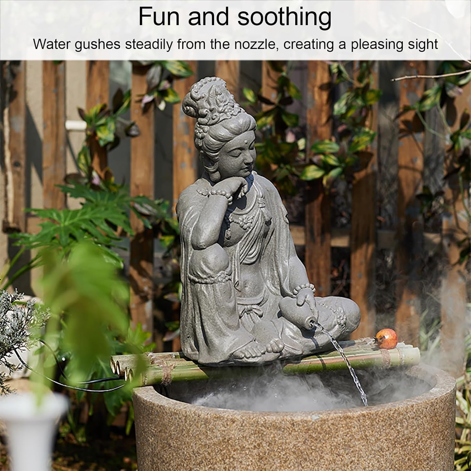 Water Feature, Pond Spitter Fountain, Animal Garden Water Outlet Water Sprayer, Stylish Ornament for Balcony, Courtyard, Patio and Home Office