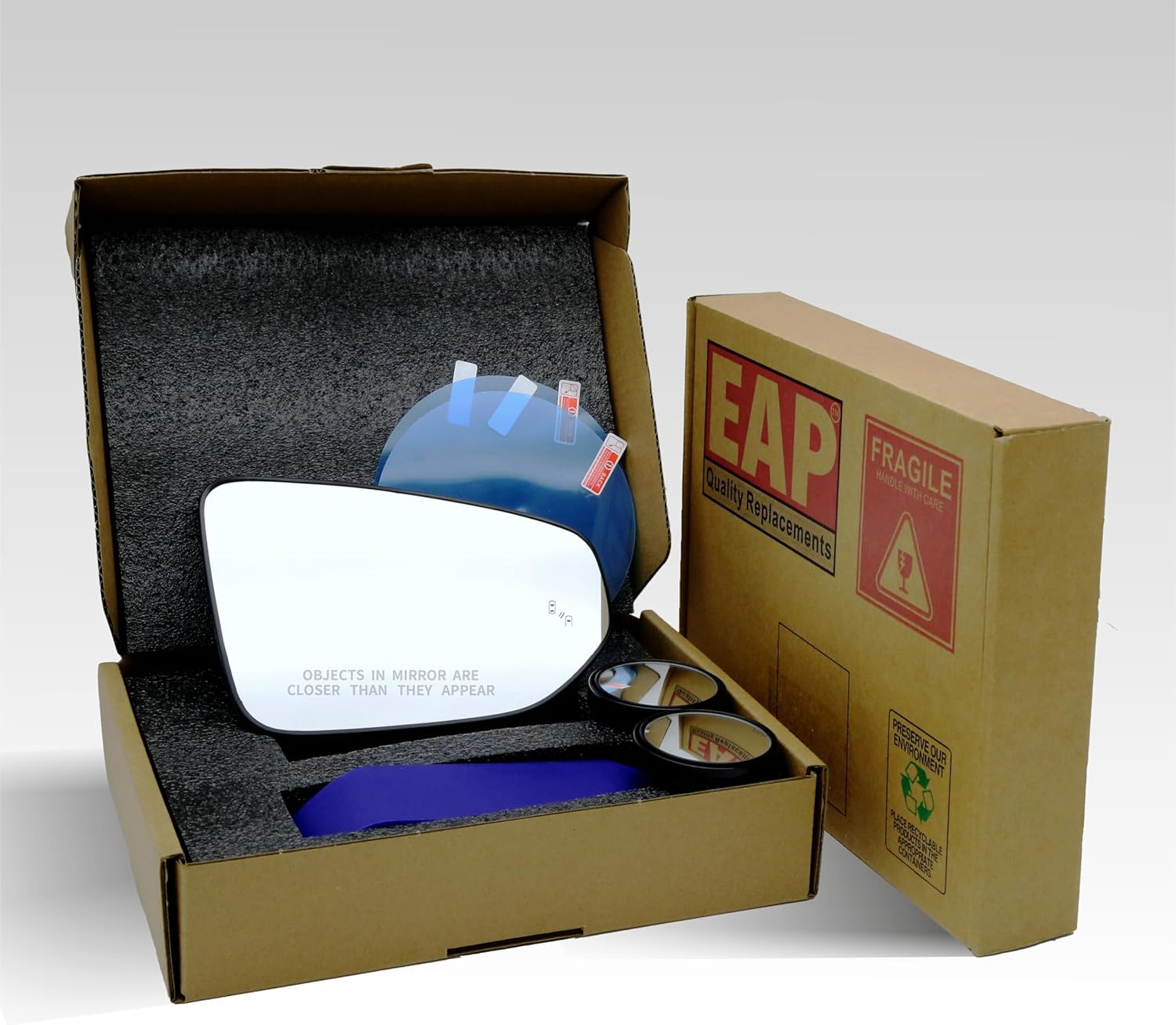 EAP Passenger Side Mirror Glass Compatible with Lexus ES350 ES300h ES250 2020-2025, IS250 IS350 IS500 2021-2025, UX200 UX300h 2019-2025, RC350 2019-2024, LC500 2022-2024, Heated with Blind Spot