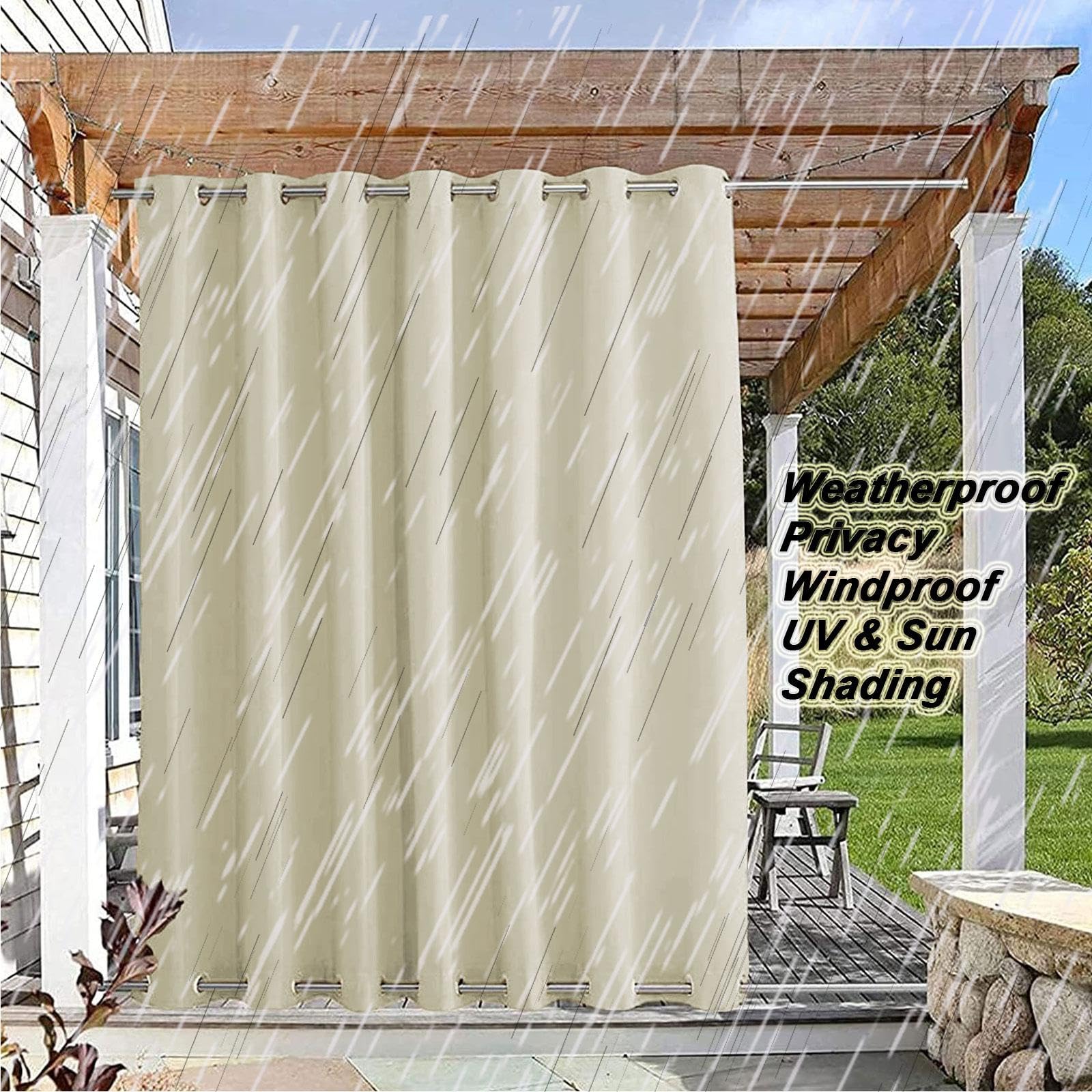 Patio ains wodoodporne zasłony zaciemniające z przelotkami, izolacja termiczna, ochrona prywatności, do pawilonu i werandy, wiatroszczelny panel 208 x 229 cm