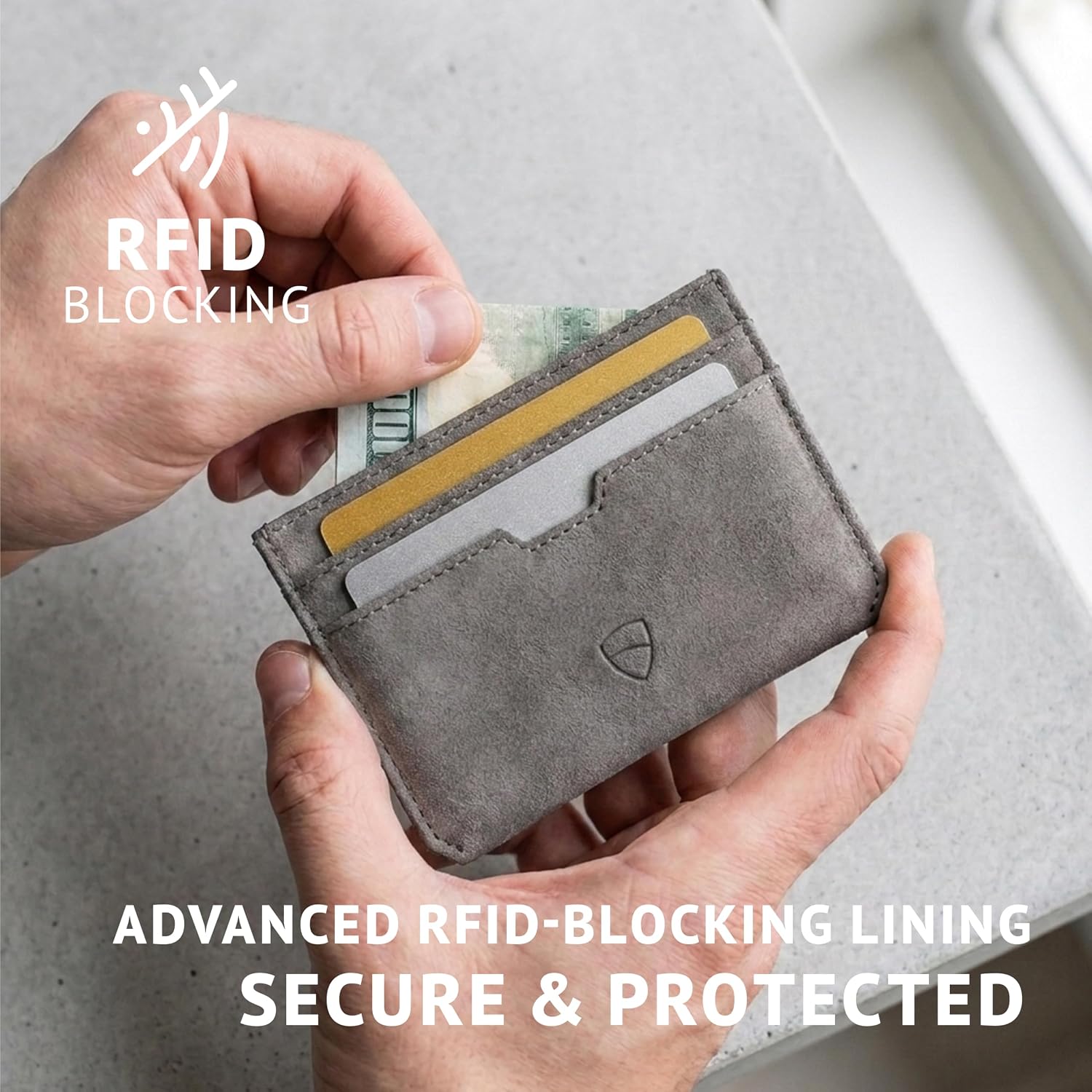 Vaultskin MOORGATE Slim Top-Grain Leather Credit Card Holder, RFID Wallet