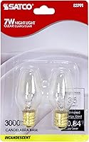 Vista 2 de Satco S3791 - Bombilla nocturna 7C7 con base de candelabro (120 V, 2 tarjetas, 7 vatios), transparente