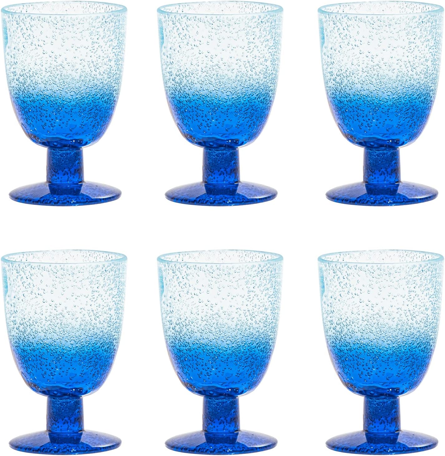 Oceanic Ombre Acrylic Wine Glass - Blue - 14 oz - Set of 6