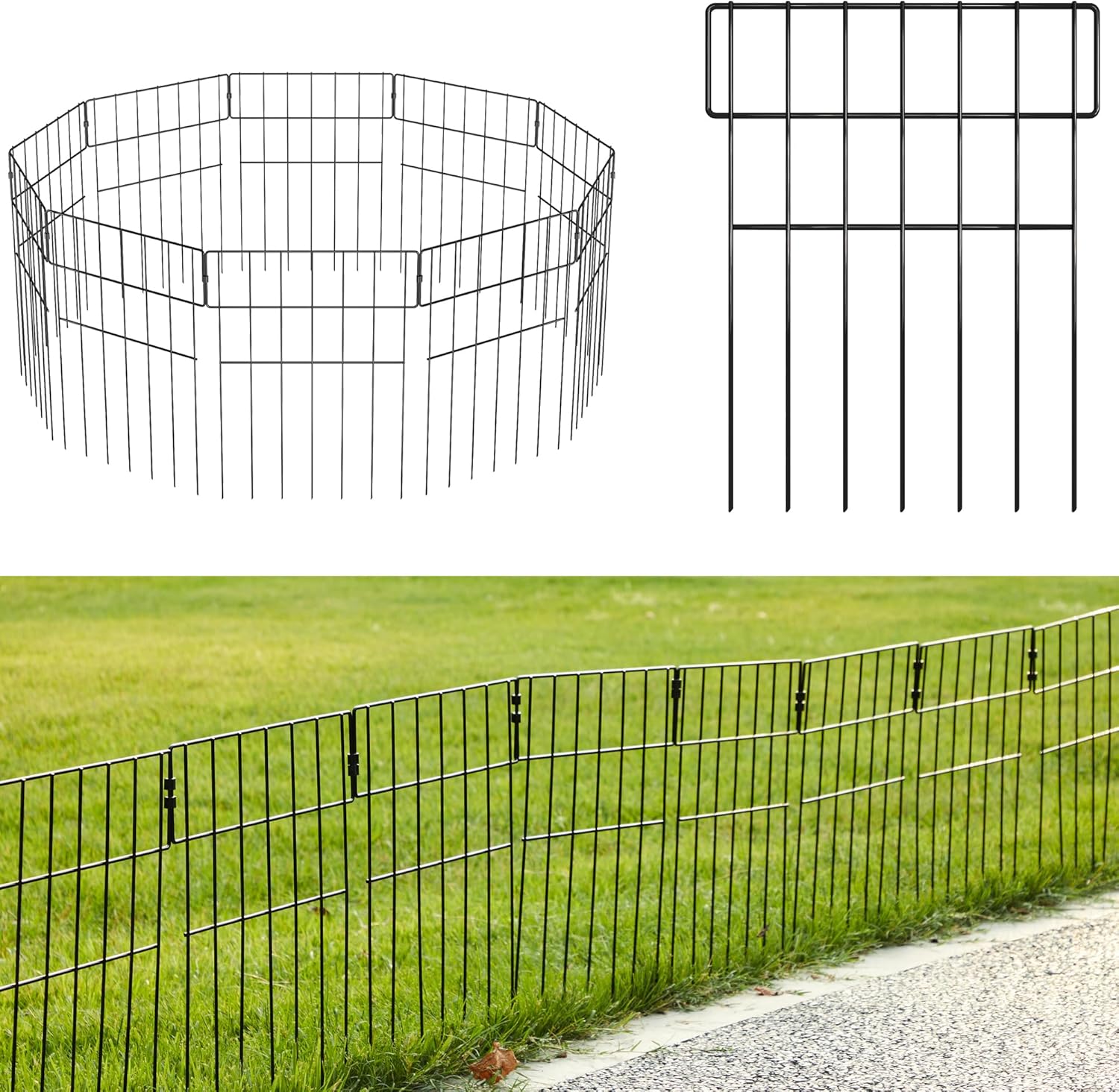 ELYKEN 10 Pack Garden Fences, Animal Barrier Fence for Dog