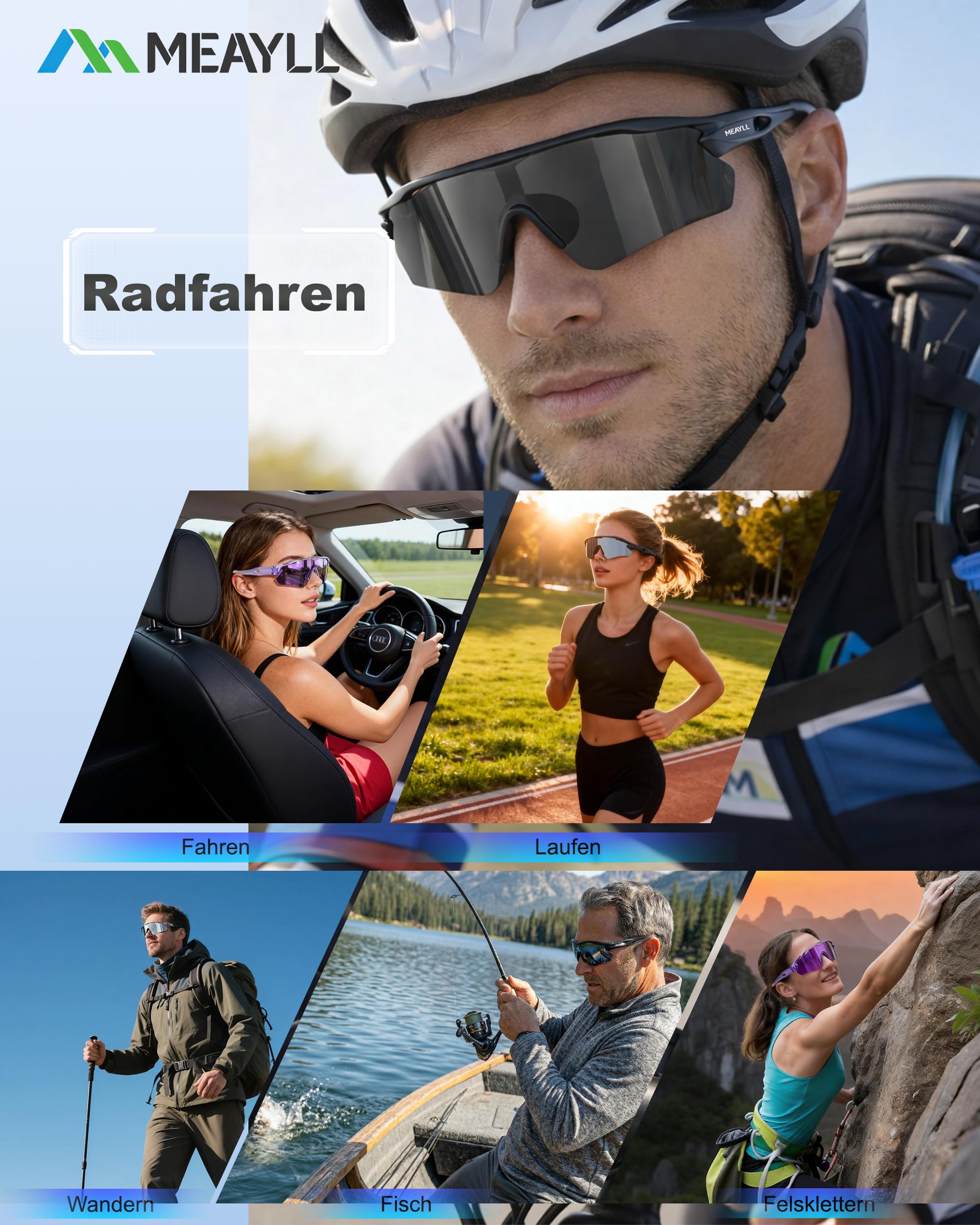 Gafas de ciclismo para hombre y mujer, UV400, montura TR90 con alas nasales ajustables, MTB, gafas de sol rápidas para bicicleta, pesca, bicicleta eléctrica