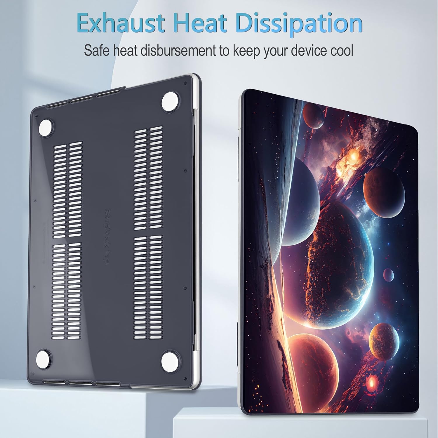 Mektron Case for M5 MacBook Pro 14 inch 2025 Model A3434 A3112 Fit 2024-2021 Model M4 A3112 A3401 A3185 M3 A2918 A2992 M2 A2779 M1 A2442 Pro/Max, Hard Shell Cover for MacBook Pro 14", Planets - Image 4