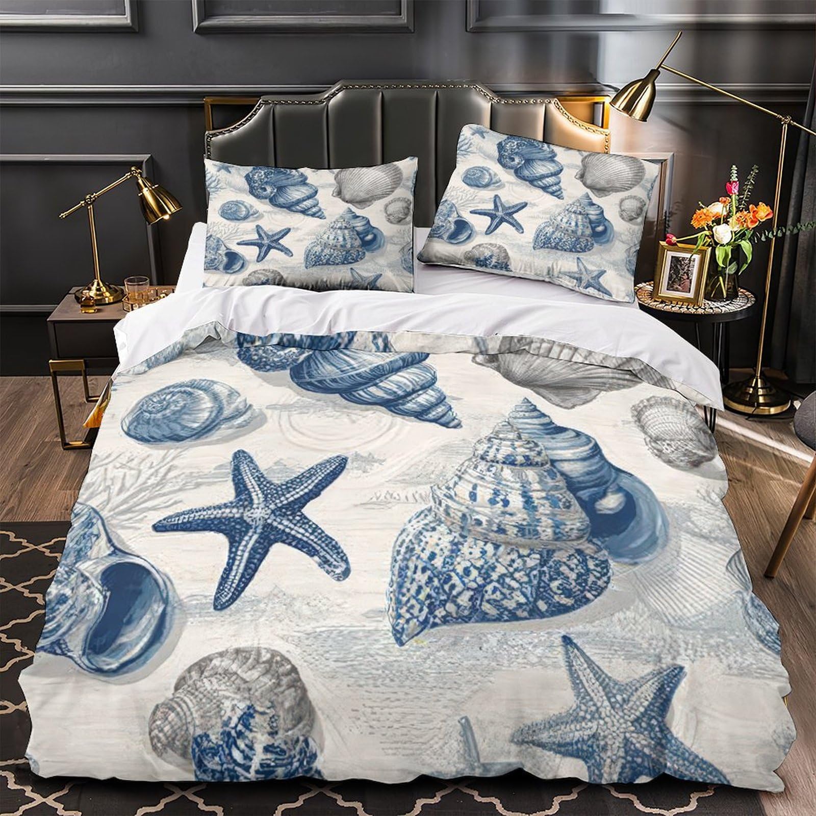 Housse de couette tortue marine anti-plis et hypoallergénique King
