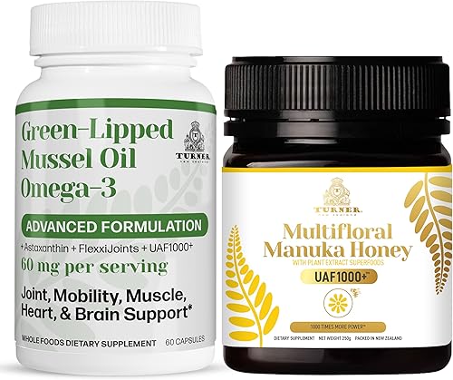 TURNER Aceite de mejillón de labios verdes omega-3 de Nueva Zelanda, 53 veces mayor potencia para una comodidad y movilidad superiores en las