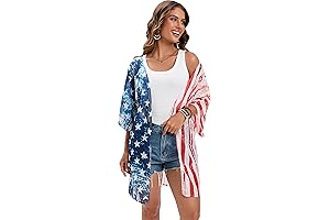 DDSOL American Flag Cardigan Kimono For Women