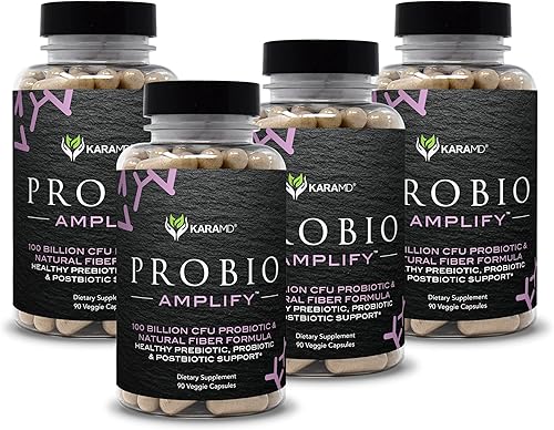 Miniatura 1 de KaraMD ProBio Amplify - 100 mil millones de UFC, 11 cepas enzimáticas y fibra natural saludable, suplemento probiótico para apoyo digestivo y salud