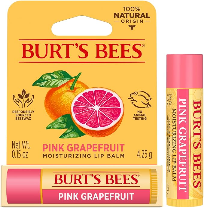 Burt's Bees Lip Balm, Pink Grapefruit Tube, 0.15 Ounce