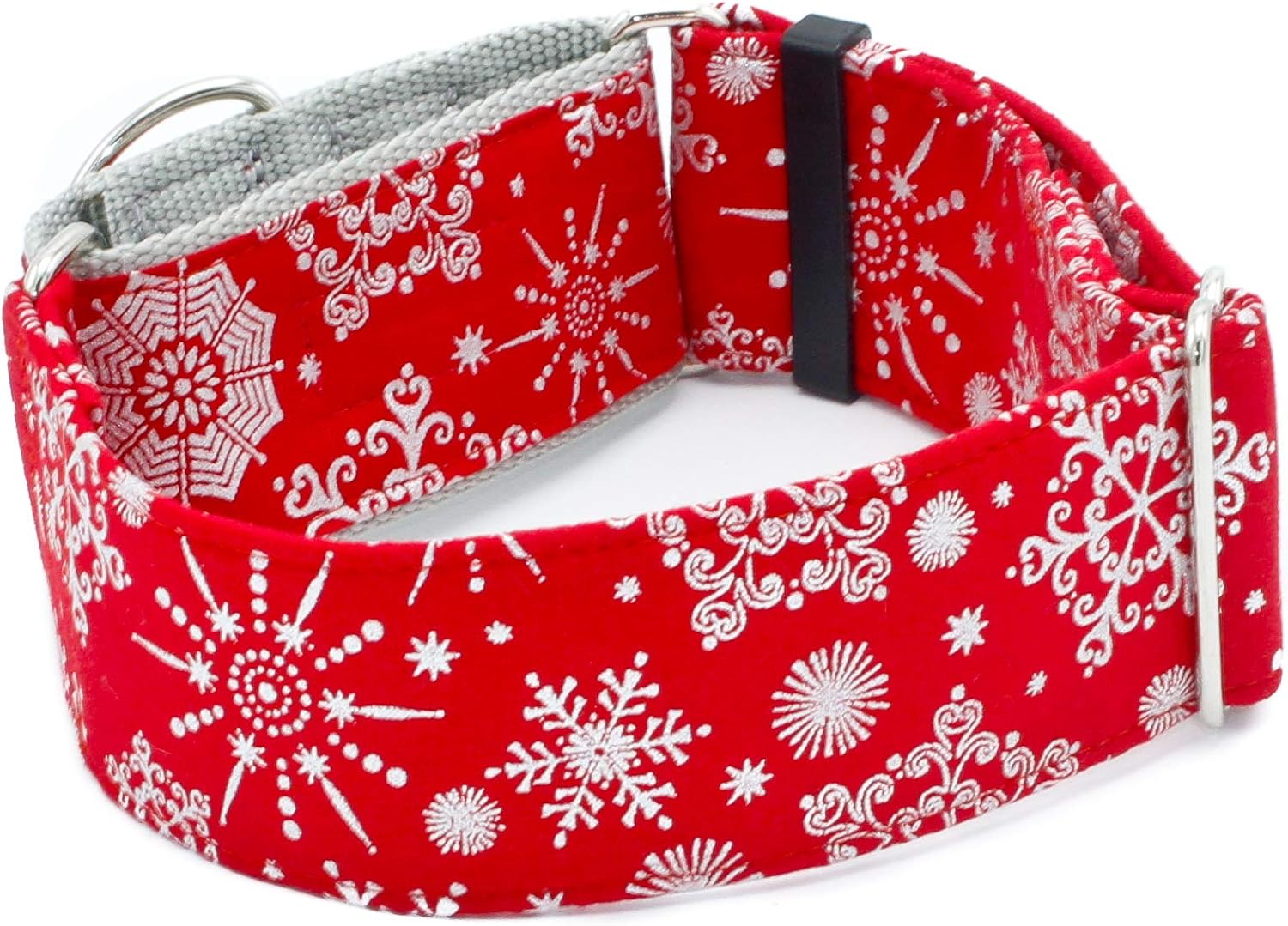 Dog Collar Red Holiday Snowflakes 1" 2" Width Martingale