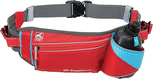 Kurgo On Trail Running Belt - Cinturón de correr manos libres para perros - Cinturón ajustable para correr para perros - Equipo reflectante para