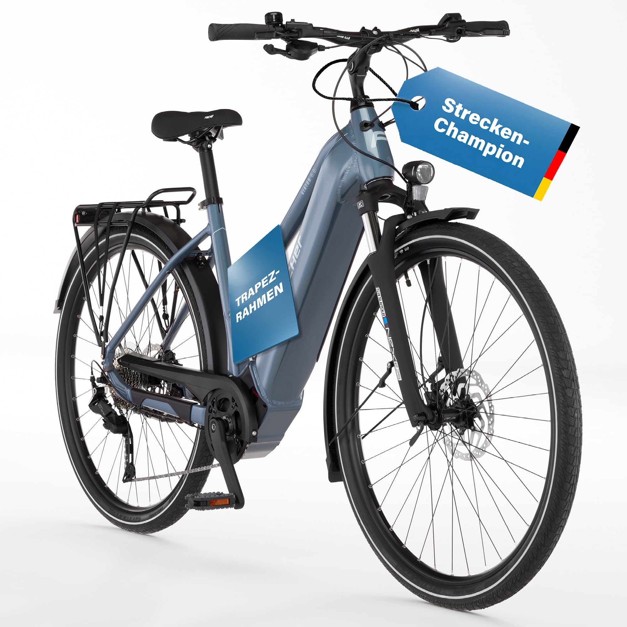 Fischer E-Bike Trekking VIATOR 6.8i Ultimate Elektrofahrrad für Damen und Herren, RH 45, Mittelmotor 90 Nm, 36 V Akku Elektronik & Foto