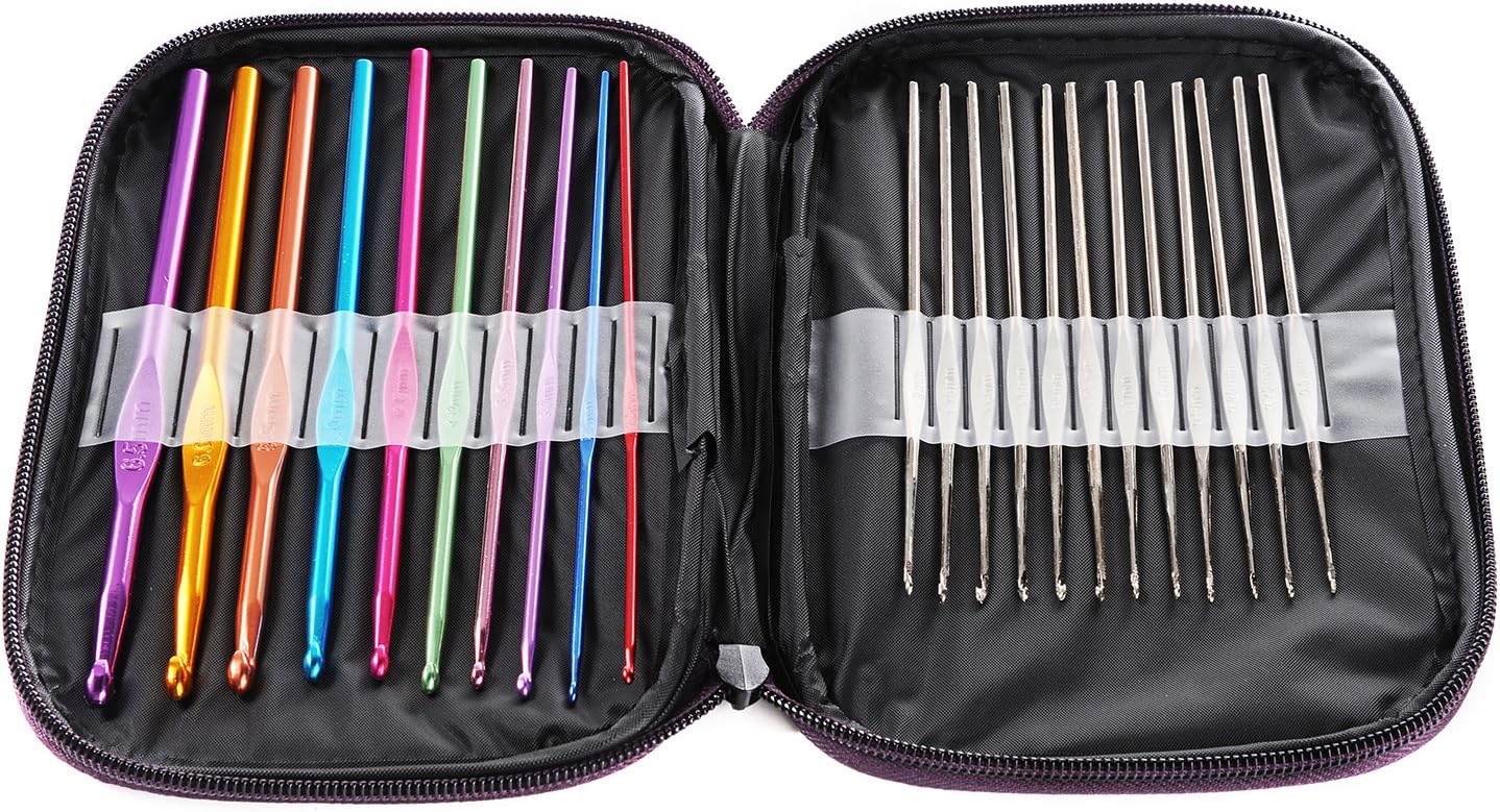 Ktxaby Häkelnadel Set 41-teilig - Aluminium Häkelnadeln 2-10mm Mit Etui Für Anfänger