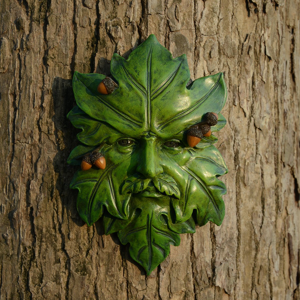 Top Collection Garden Acorn Greenman Hanging Plaque, 5" x 3.5" - Image 2