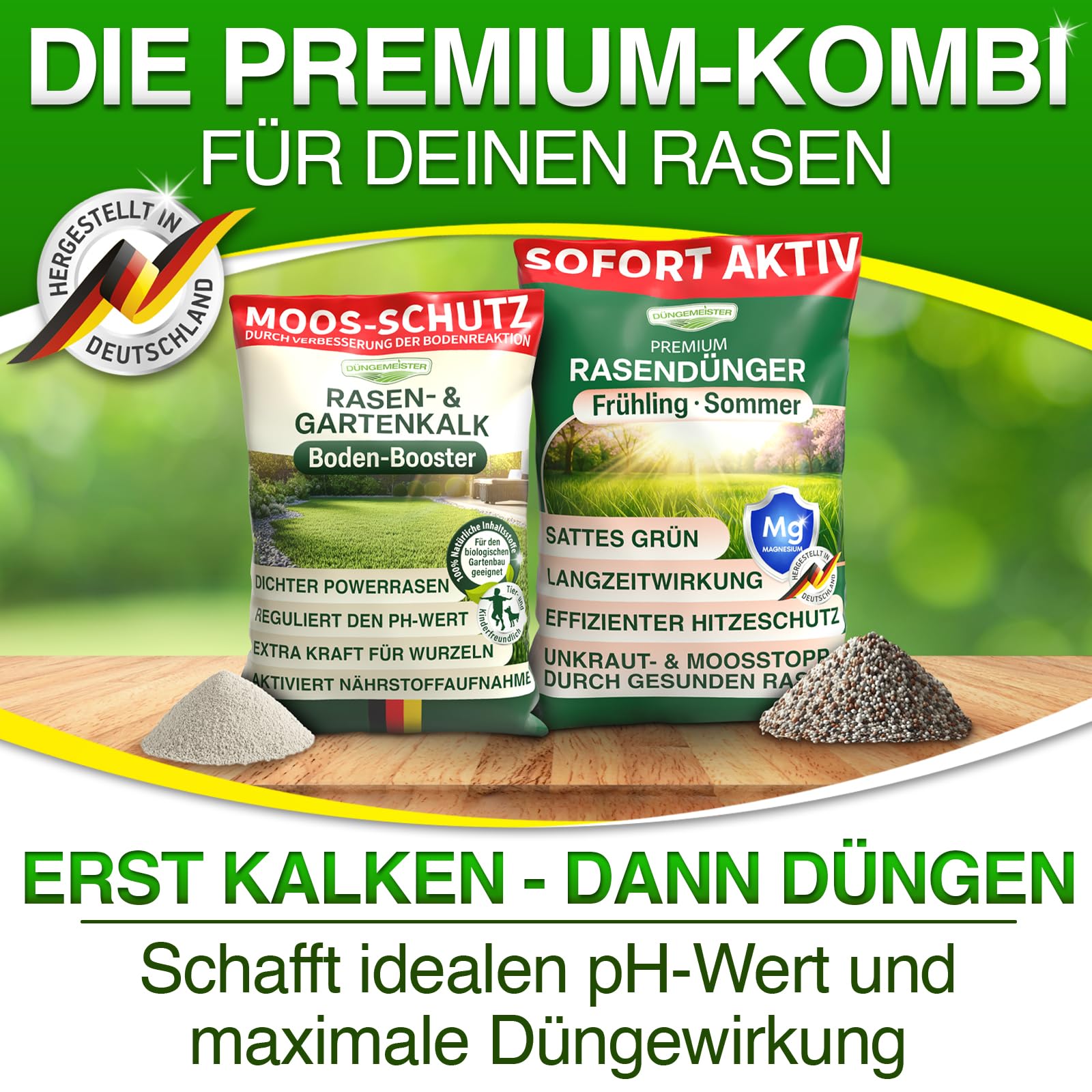 Rasenkalk 30 kg – hochwertiger Rasen- & Gartenkalk zur pH-Optimierung und Bodenverbesserung – verbessert Nährstoffaufnahme, beugt Moosbildung vor, sorgt für kräftigen Rasen im Garten