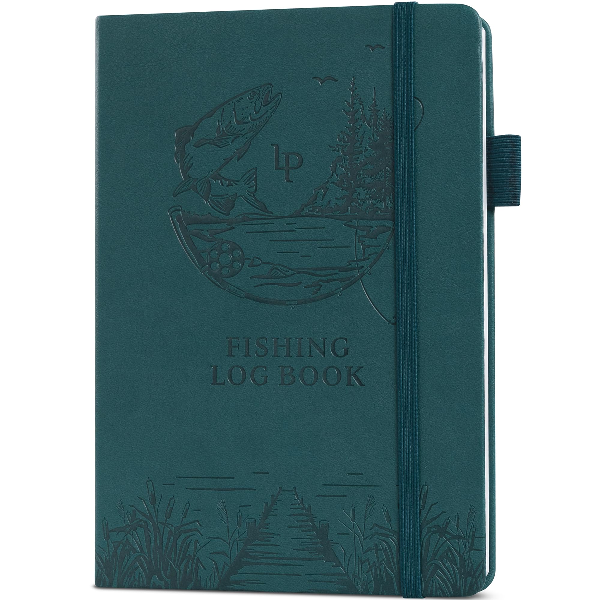 Legend Fishing Log Book – Fisherman Journal Notebook to Record Catches & Trip Info – Fishing Essentials, Equipment & Gifts for Men (Deep Sea Debossed)