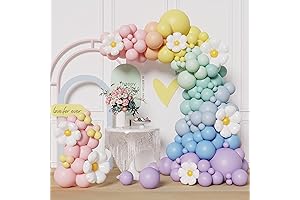RUBFAC Daisy Pastel Balloons Garland Arch Kit for Easter
