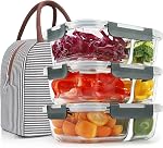 DAS TRUST 3 Pack 36oz Bento Box Meal Prep Containers - 3 Compartment Glass Food Storage Containers with Lids - Oven & Microwave Safe