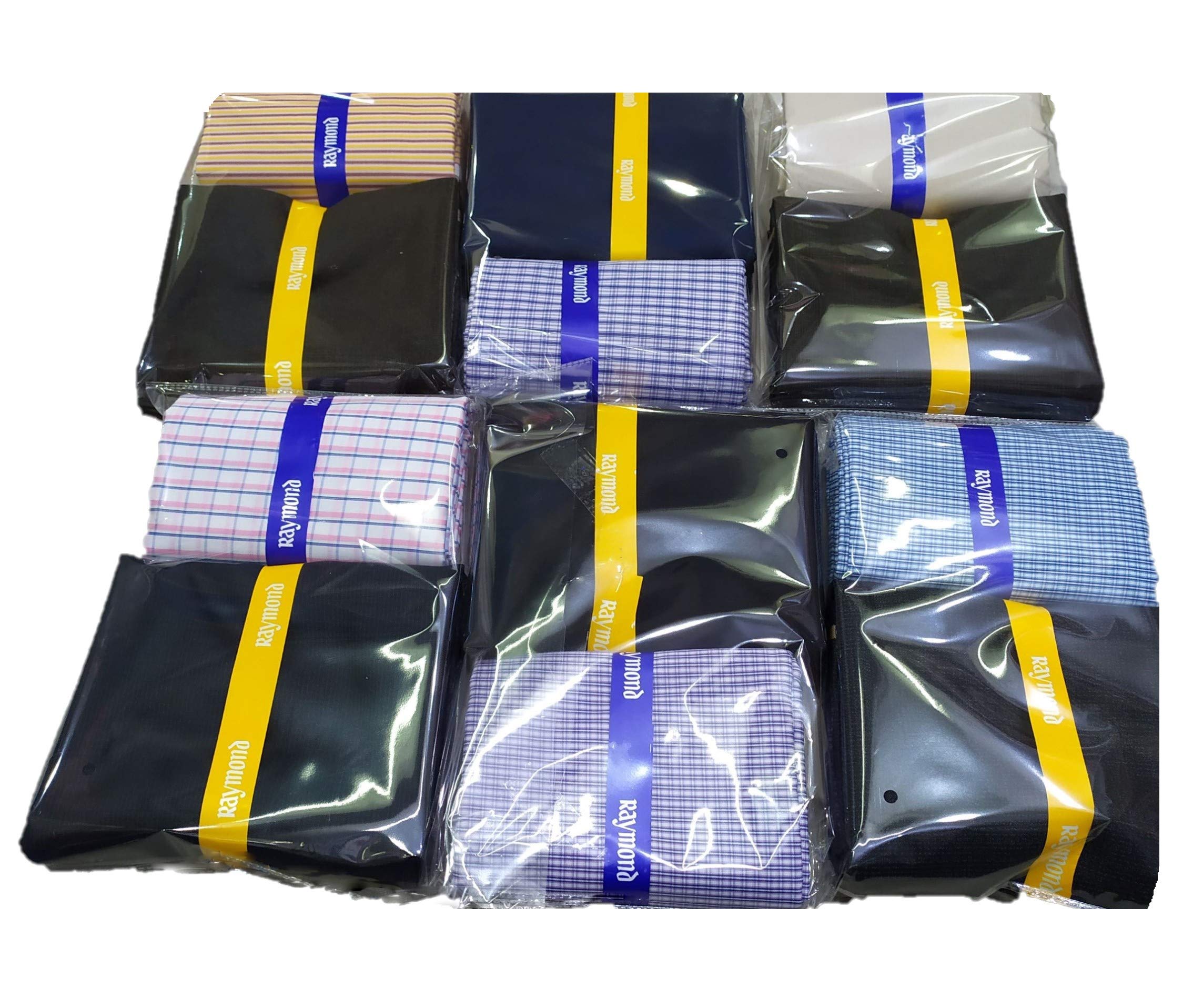 Men's Unstitched Blended Fabric Formal Pant and Shirt Piece Combo (Multicolour, Free Size) - Set of 6-image-37