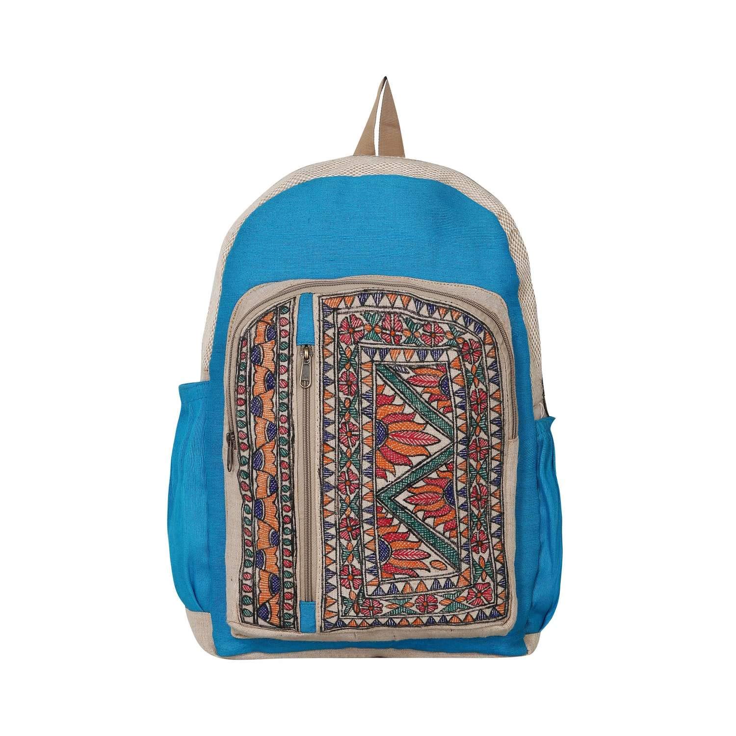 iMithila Madhubani Handpainted Organic Jute Hemp 31 litres Backpack Women and Kids / 15 inch Laptop Backpack/College Backpack/Tuitions/Unisex Travel/Casual Backpack/Waterproof/Gifting Backpack (B08R5C569Z) Amazon Price History, Amazon Price Tracker
