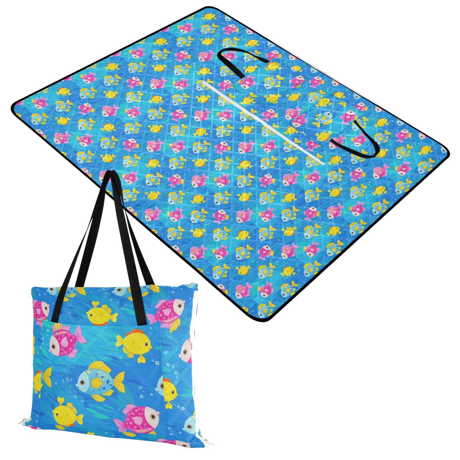 Oceano Animale Pesci Tropicali Blu Colorato Impermeabile Picnic Tavolo Resistente all'acqua Campeggio Partito Playmat Outdoor per Terra Coppie Regalo Manta de Playa Anti