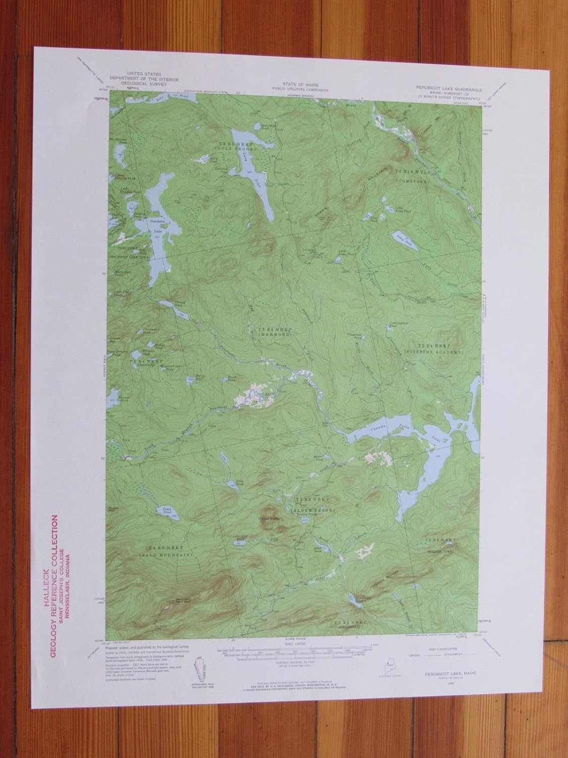 Penobscot Lake Maine 1960 Original Vintage USGS Topo Map