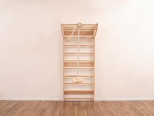 Miniatura 6 de Woodandhearts Montessori - Escalera sueca para niños pequeños con accesorios de cuerda opcionales, juguetes de escalada para niños pequeños,