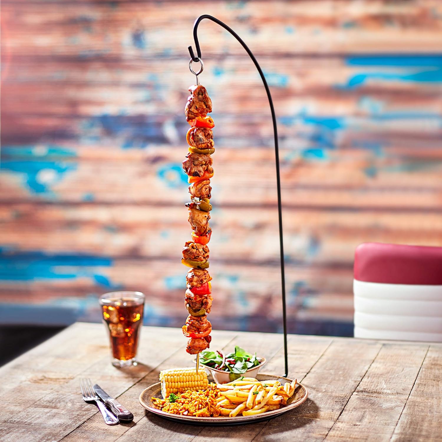 dine@drinkstuff Large Espetada Hanging Kebab Stand - Hanging Kebab Skewer Holder for Creative Food Service